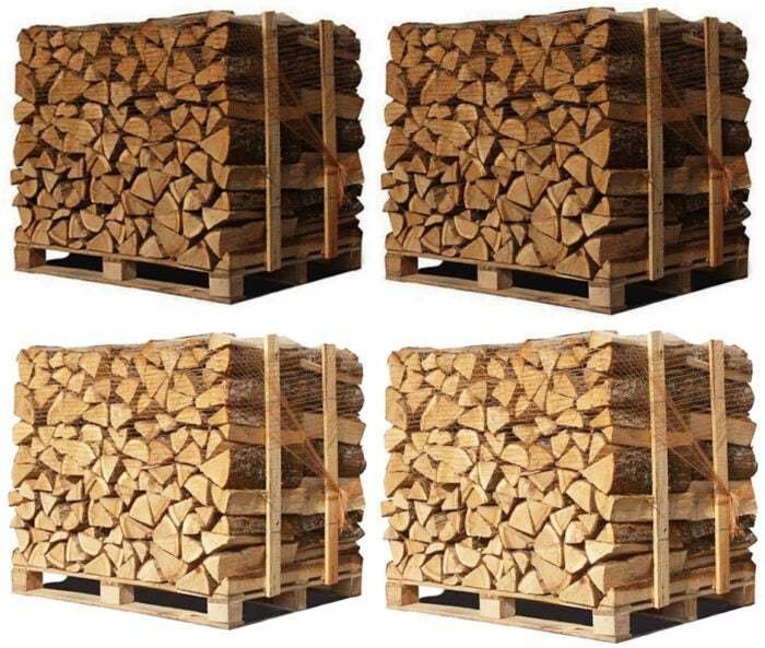 4 bancali (2 rovere bianco + 2 faggio/carpino) – Ciocchi da 50 cm