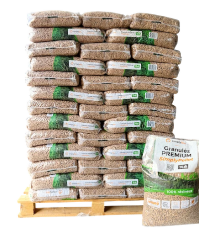 Pellet Premium SimplyPellet – Bancale 65 sacchi da 15 kg (975 kg)