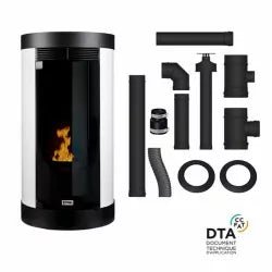 Pack stufa a pellet stagna canalizzabile Anna + kit canna fumaria concentrica uscita posteriore – 12 kW
