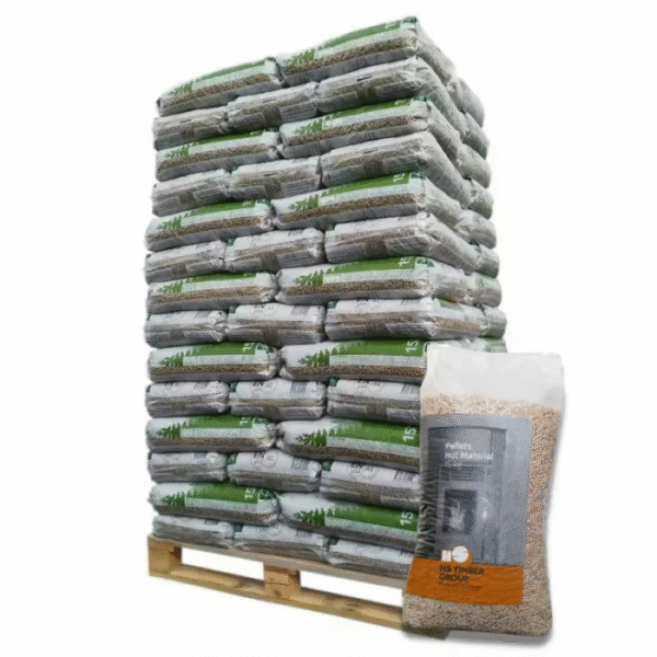 Pellet HS Timber – Bancale da 66 sacchi da 15 kg – 100 % conifere